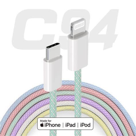 Buy Wholesale China Factory Price Rainbow Color Certified Usb-c To Lighting Cable For Iphone ...