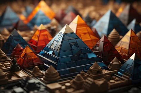 Premium AI Image | Pyramids illustration with abstract modern colorful ...