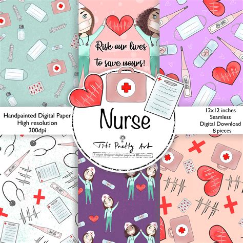 Nurse Care Digital Paper Pack Medical Paper Pack Stay Safe - Etsy