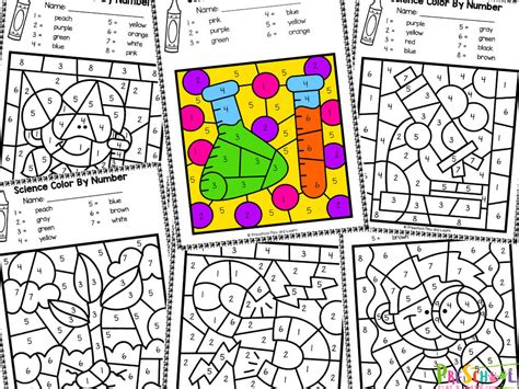 🧪 FREE Printable Science Color by Number Worksheets