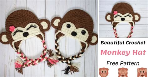 Beautiful Crochet Monkey Hat [Free Pattern]