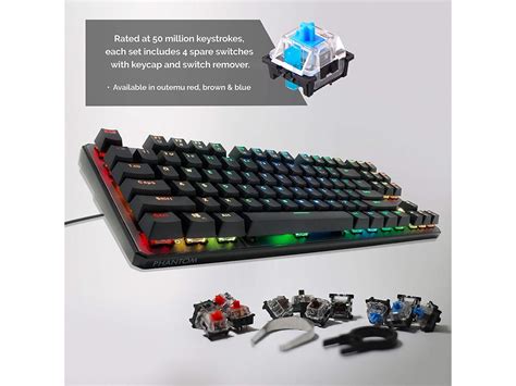 Tecware Phantom 87 Key Mechanical Keyboard, RGB led, Outemu Blue Switch - Newegg.com