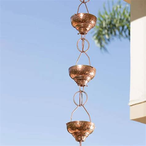 Pure Copper Rain Chains Downspout Gutter Replacement | Monarch Abode