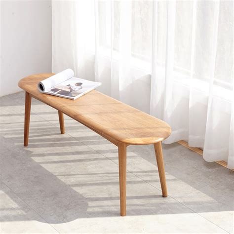 Natural Oak Wood for Dining Bench Table Bench for Living Room - Bed ...