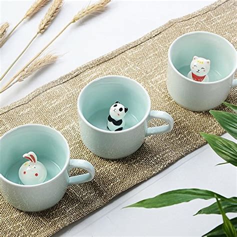 3D Coffee Mugs Mug Cute Animal Inside Cup Cartoon Ceramics Figurine Teacup Gift | eBay