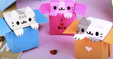 DIY Origami Jumping Paper Cat in Box Tutorial