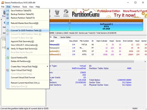 Fixed – The selected disk has an MBR partition table | EASSOS