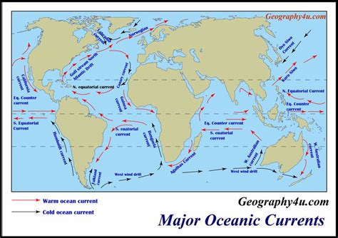 Ocean currents | Earth science lessons, Major oceans, World geography map