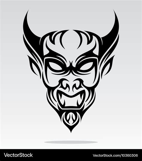 Devils head tattoo design Royalty Free Vector Image