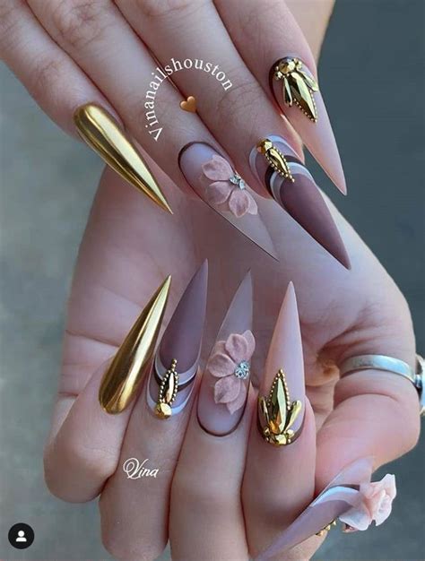 30 Acrylic Stiletto Nails Designs Art You Deserve In Autumn 2023