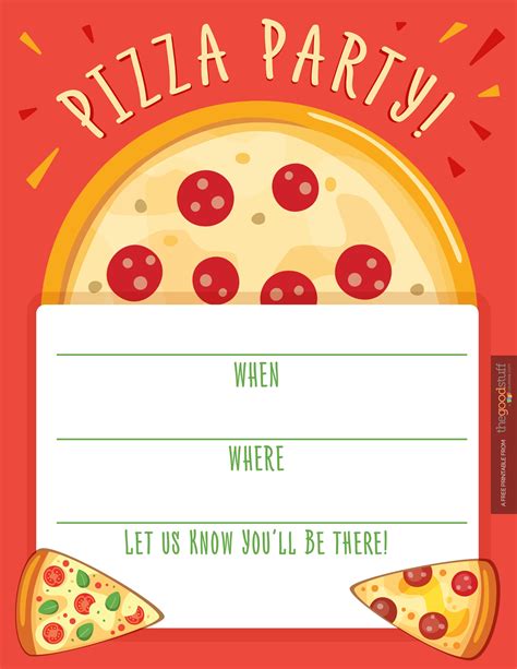 Printable Pizza Party Invitations - Printable Word Searches