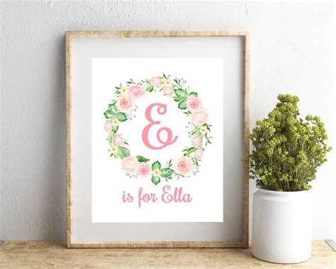 Personalized Nursery Print Baby Girl Nursery Wall Decor