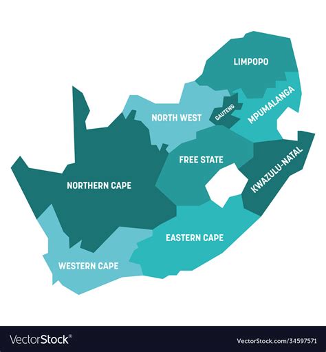 South africa - map provinces Royalty Free Vector Image