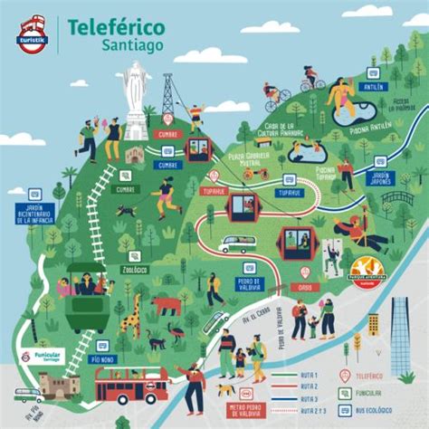 Ilustración ParquemetIlustración de el Cerro San cristobal... | Mapa turístico, San cristóbal ...