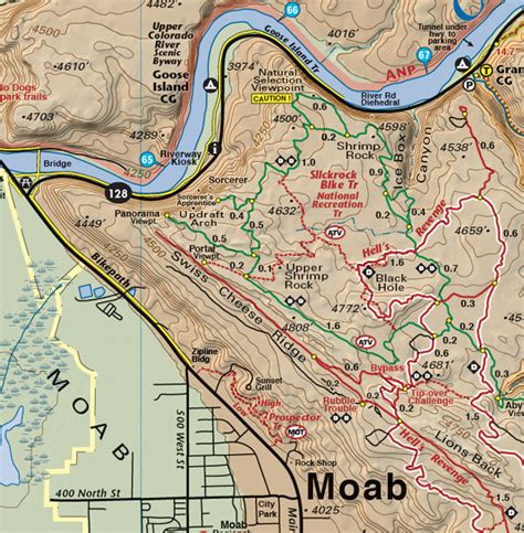 Classic Moab Trails | Utah Recreation Topo Map | Latitude 40° maps