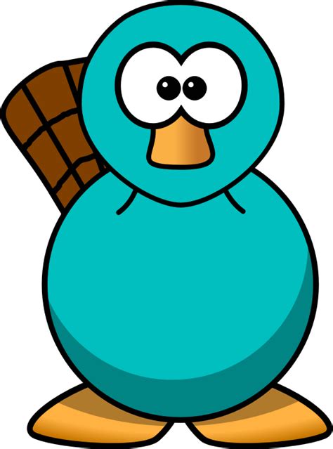 Cartoon Platypus Teal - Openclipart