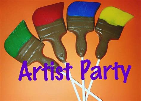 12 Artist Party favors Chocolate paint Brush Suckers | Art party favors ...