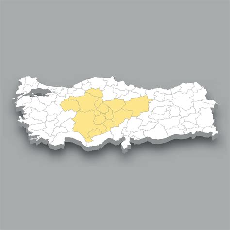 Central Anatolia region location within Turkey map 25355352 Vector Art at Vecteezy