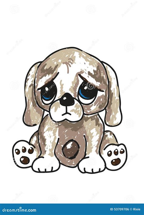 Sad Cartoon Puppy Stock Vector - Image: 53709706