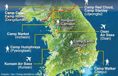 Cool Us Military Bases South Korea Map References