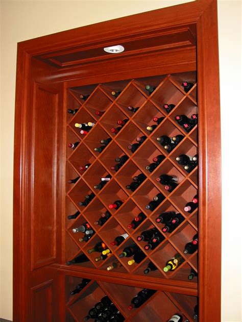 Cherry Built-In Wine Cabinet | Wine cabinets, Wine storage wall, Wine ...