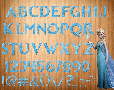 Frozen font png disney frozen alphabet disney frozen | Etsy