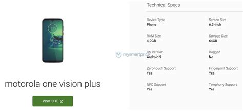 Motorola One Vision Plus with 6.3-inch Display, 4GB RAM Surfaces on ...