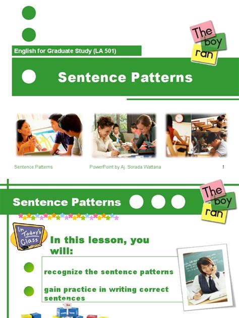 Sentence Patterns Edited | PDF | Verb | Subject (Grammar)