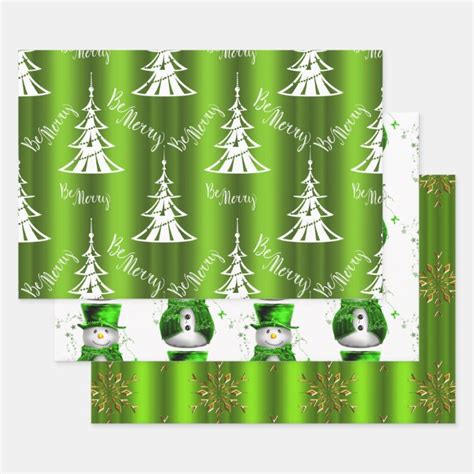 Green Christmas Wrapping Paper Sheets | Zazzle.com