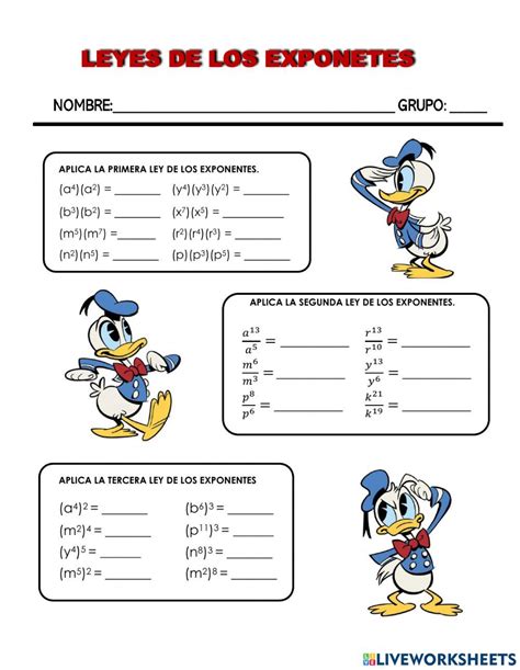 Actividad de Leyes de los exponentes para SECUNDARIA | Leyes de los exponentes, Divisibilidad ...