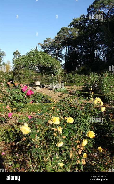 Adlington Hall & Gardens, England. Autumnal view of Adlington Hall rose garden Stock Photo - Alamy