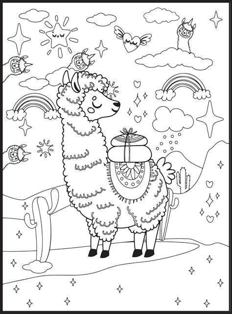 Llama Coloring Pages for Kids 16925094 Vector Art at Vecteezy