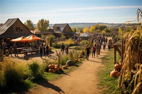 Premium AI Image | Exploring the Pumpkin Patch at a Fall Autumn Festival