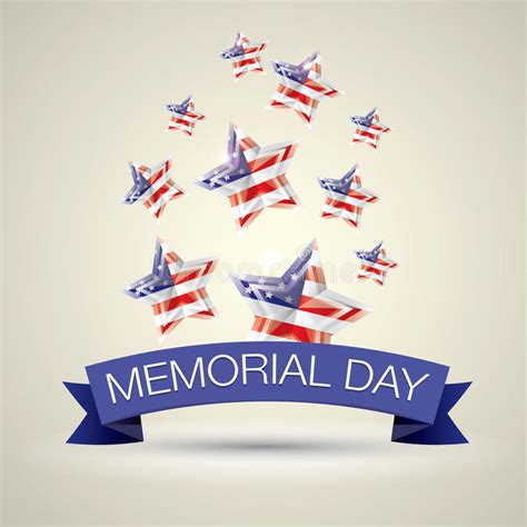 Memorial Day With Star In National Flag Colors Stock Vector ...