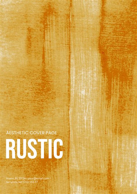 Rustic Aesthetic Cover Page Template - Edit Online & Download Example | Template.net