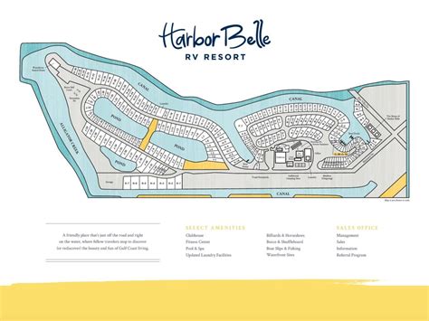 Harbor Belle RV Resort Map and Amenities | Resort, Rv, Harbor