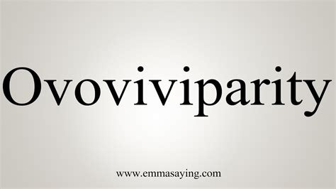 How To Say Ovoviviparity - YouTube