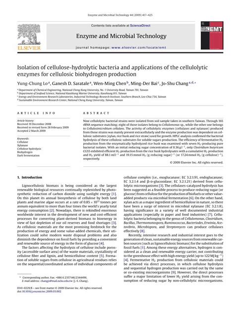 (PDF) Isolation of cellulose-hydrolytic bacteria and applications of the cellulolytic enzymes ...