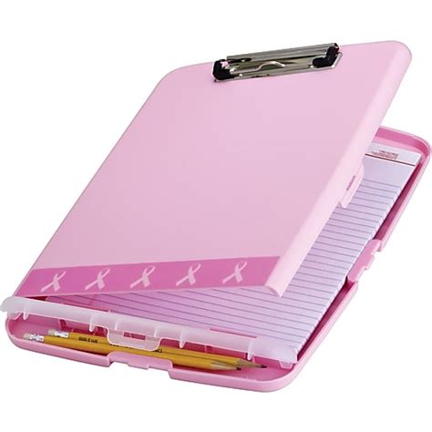 OIC® BCA Plastic Slim Clipboard Storage Box, Pink, 14 1/2" x 10" x 1 1/4" | Staples