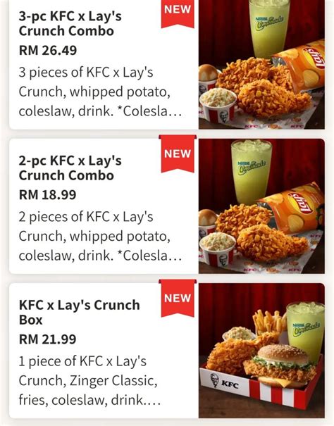 KFC x Lay's Crunch Combo as low RM 18.99 Limited Time Offers