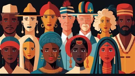 Unity in Diversity: Illustration of a Diverse Group of People from Different Cultures Stock ...