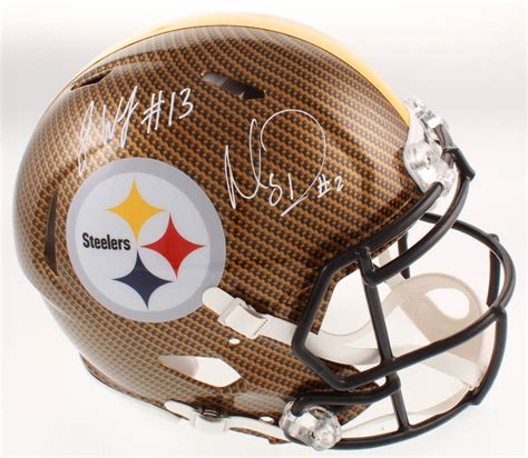 James Washington & Mason Rudolph Signed Pittsburgh Steelers Full-Size Authentic On-Field Carbon ...