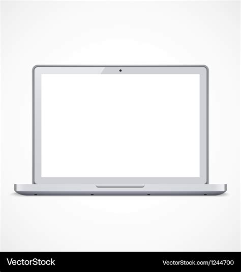 Laptop with white screen Royalty Free Vector Image