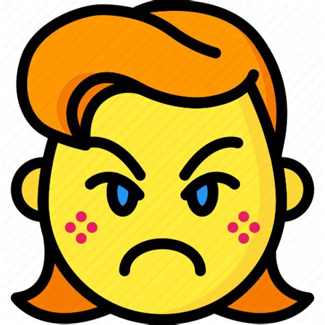 Angry, cross, emojis, emotion, girl, sad, smiley icon - Download on Iconfinder