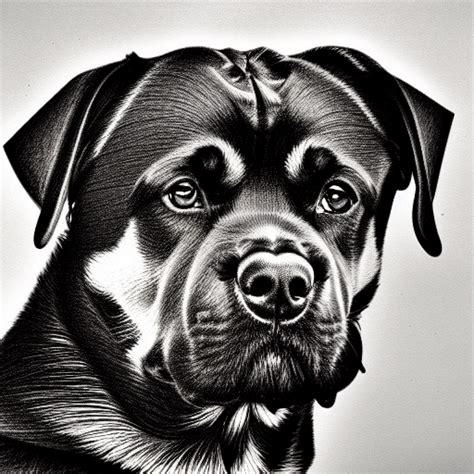 Pencil Drawing of Rottweiler · Creative Fabrica