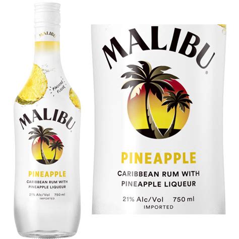 Malibu Pineapple Flavored Rum 750ml - ShopWineDirect