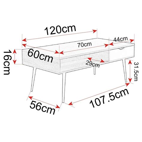 Wooden coffee table with drawer and open compartment | Woltu.eu
