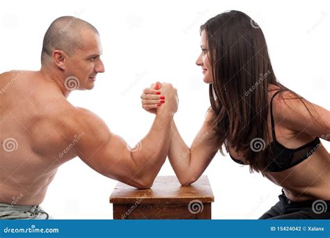 Man And Woman Arm Wrestling Stock Photography - Image: 15424042