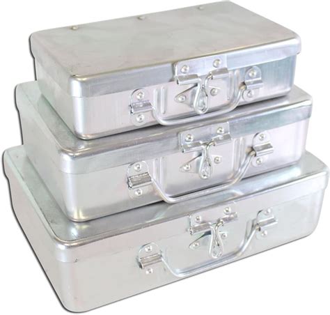 Amazon.com: Hawk Set of 3 Aluminum Storage Boxes with Hinged Lids ...