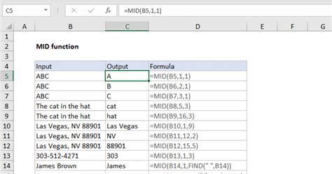 Excel MID function | Exceljet